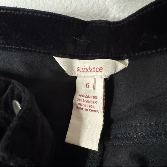 Sundance Velveteen Jeans Black Size 6 Stretch Velvet Quiet Luxury Academia Mod - Picture 5 of 16